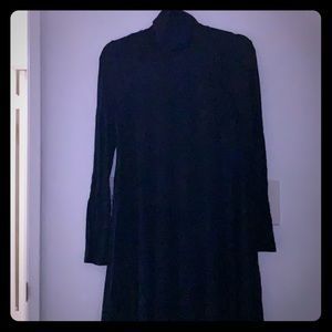 Long Sleeve Navy Turtle Neck Dress